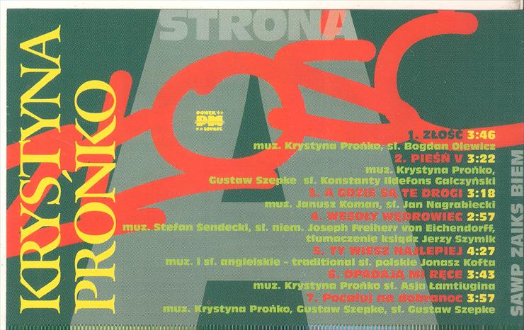Krystyna Prońko - Złość MC - 1998 - dodatek 1.jpg