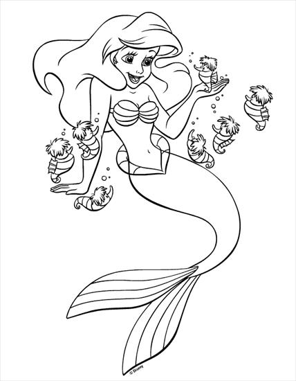 DISNEY Księżniczki - Księżniczki Disneya Ariel - kolorowanka 44.gif